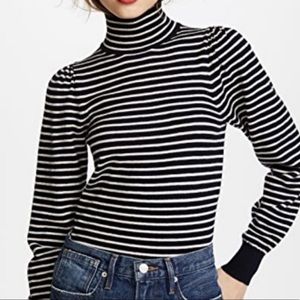 Rebecca Taylor La Vie striped puff sleeve sweater